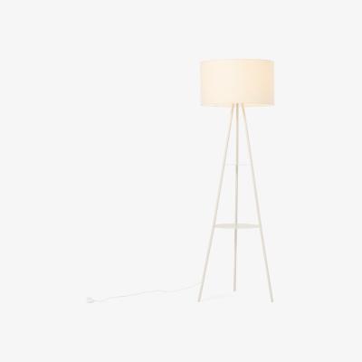 Made.com Leyton Tripod Floor Lamp Base with Shelves, Ivory