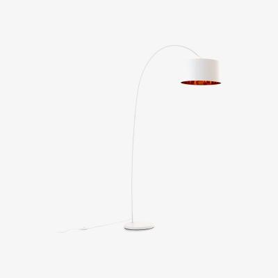 Made.com Sweep Arc Overreach Floor Lamp, Matt White and Copper