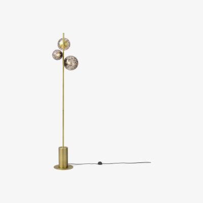 Made.com Julia 3 Light Floor Lamp, Tortoiseshell Glass & Brass