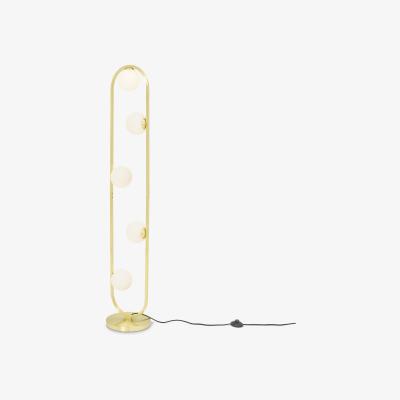 Made.com Remi Floor Lamp, Brushed Brass & Opal Glass