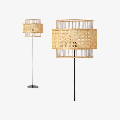 Made.com Yen Floor Lamp, Natural Cane