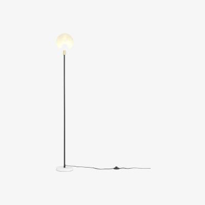 Made.com Boll Floor Lamp, White Marble, Black & Frosted Glass