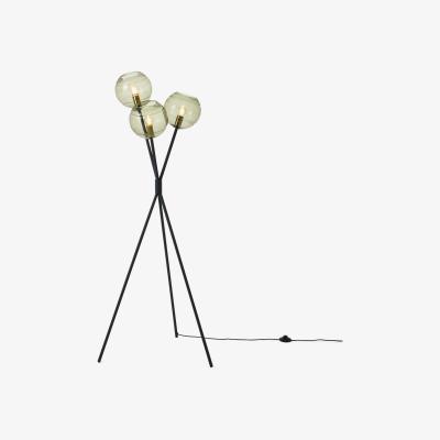 Made.com Mika Tripod Floor Light, Green, Grey & Brass