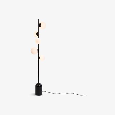 Made.com Vetro Floor Lamp, Black and Opal Glass