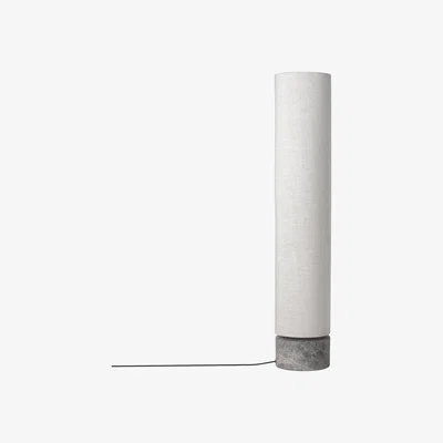 Made in Design The Unbound LED Floor lamp - / H 120 cm - Fabric & marble / Swivels by Gubi Beige