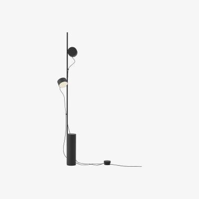 Made in Design Post Floor lamp - / LED - 2 adjustable magnetic spotlights by Muuto Black