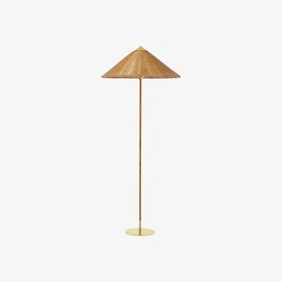 Made in Design 9602 Floor lamp - / Rattan - 1935 reissue by Gubi Brown/Beige/Natural wood