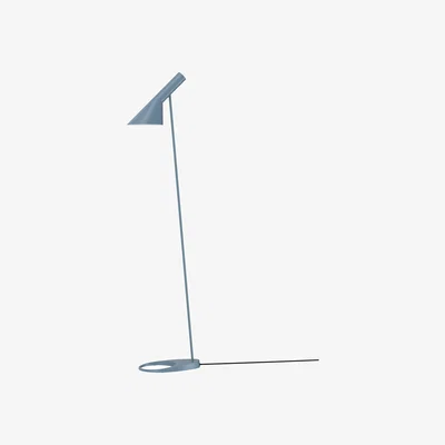 Made in Design AJ Floor lamp metal blue / H 130 cm - Adjustable / Arne Jacobsen, 1957 - Louis Poulsen