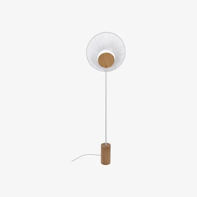 Made in Design Oyster Floor lamp - / H 145 cm – Oak base by Forestier White/Natural wood