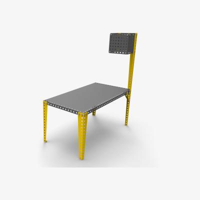 Made in Design Floor lamp - H 180 cm / To screw on Meccano tables by Meccano Home Yellow/Grey/Black