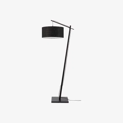 Made in Design Andes Floor lamp - / Linen & bamboo H 176 cm by GOOD&MOJO Black