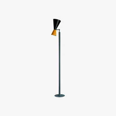 Made in Design Parliament Floor lamp - / Le Corbusier - Reissue 1964 by Nemo Yellow/Black