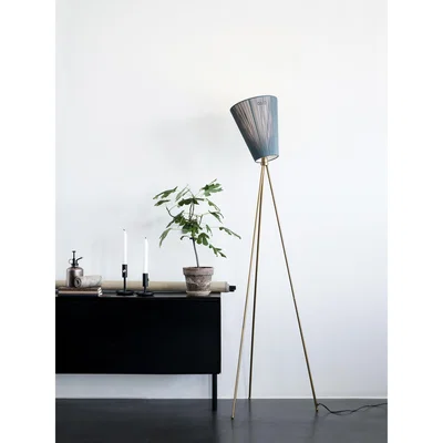Made in Design Oslo Wood Floor lamp - Fabric & metal by Northern Green/Gold/Metal