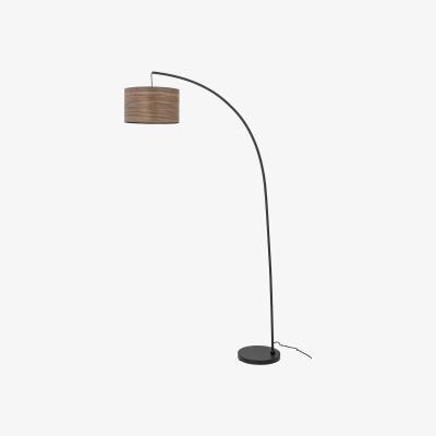 Made in Design Diddan Floor lamp - / Walnut veneer - H 195 cm by Bloomingville Black/Natural wood