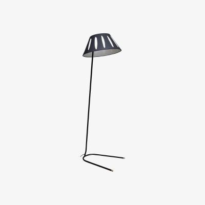 Made in Design Charly Floor lamp - / H 156 cm - Silkscreen printed cotton by Maison Sarah Lavoine Black