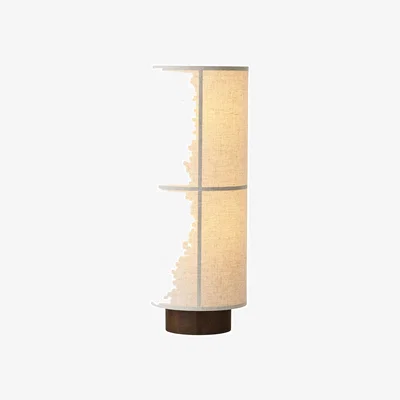 Made in Design Hashira LOW Floor lamp textile beige / Ø 30 x H 83 cm - Linen - Audo Copenhagen