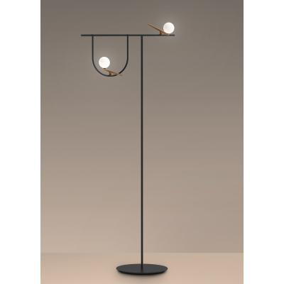 Made in Design Yanzi LED Floor lamp - / Brass & glass by Artemide Black