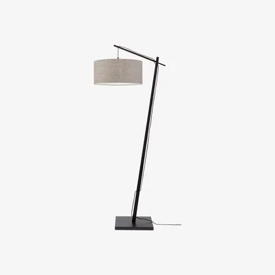 Made in Design Andes Floor lamp - / Linen & bamboo H 176 cm by GOOD&MOJO Black