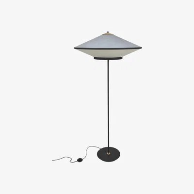 Made in Design Cymbal Floor lamp - / Ø 70 cm - Velvet by Forestier Blue