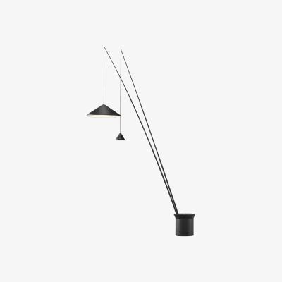 Made in Design North LED Floor lamp - / 2 adjustable lampshades - Ø 60 + Ø 16 cm by Vibia Black