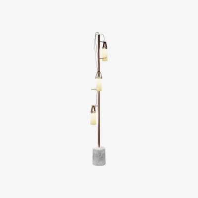 Made in Design Galerie LED Floor lamp - / Marble base - H 190 cm by Fontana Arte White/Metal