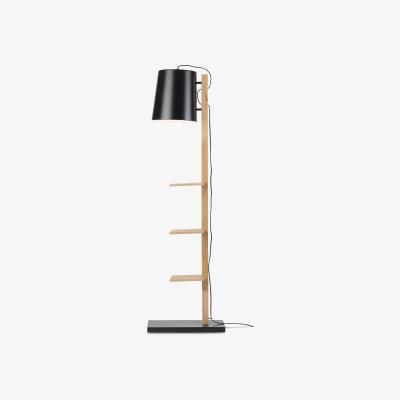 Made in Design Cambridge Floor lamp - / with 3 shelves - H 168 cm by It's about Romi Black/Natural wood