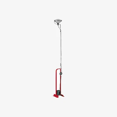 Made in Design Toio LED Floor lamp metal red / Castiglioni, 1962 - Adjustable height - Flos