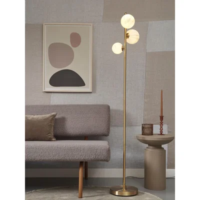 Made in Design Carrara Floor lamp - / H 159 cm - Marble effect glass by It's about Romi White/Gold