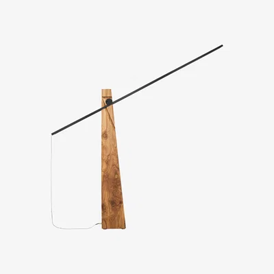 Made in Design Astolfo Floor lamp - LED - H 143 cm by Lumen Center Italia Black/Natural wood