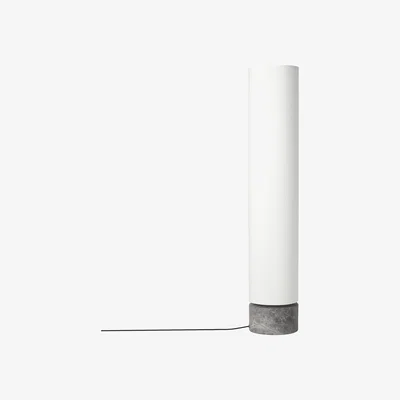 Made in Design The Unbound LED Floor lamp - / H 120 cm - Fabric & marble / Swivels by Gubi White