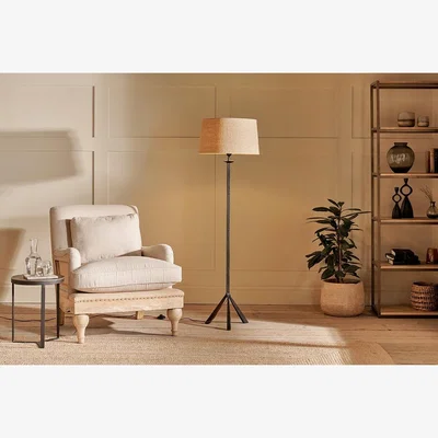 Nkuku Nkuku Sahhil Metal Tripod Floor Lamp | Lamps And Shades | Antique Bronze