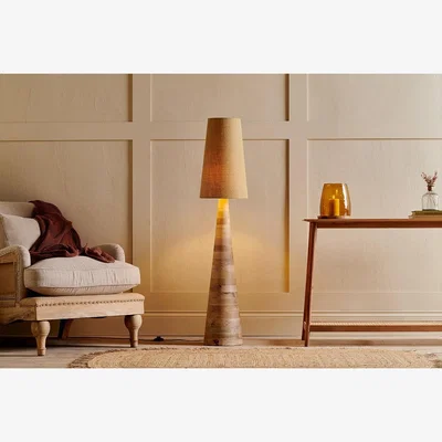 Nkuku Nkuku Chameli Tapered Mango Wood Floor Lamp | Lamps And Shades | Natural