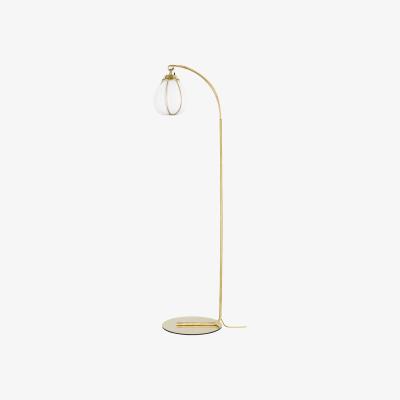 Nordic Nest Örsjö Belysning Hobo floor lamp Brass raw mouth blown opal glass