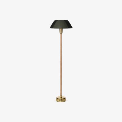Nordic Nest Innolux Senator floor lamp Green stand in leather and brass