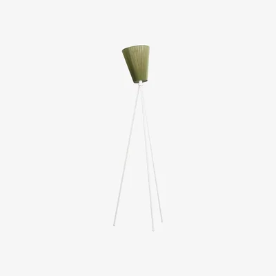 Nordic Nest Northern Oslo Wood Floor lamp Olive green matte white stand