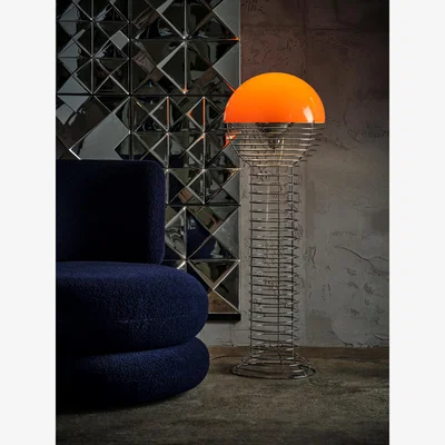 Nordic Nest Verpan Wire floor lamp Chrome-orange