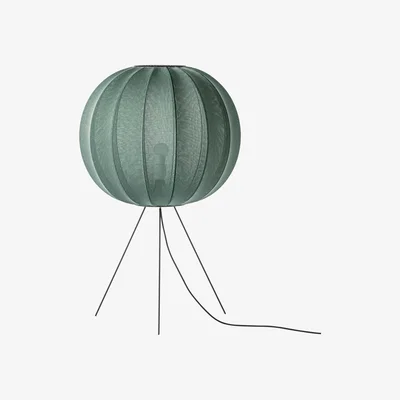 Nordic Nest Made By Hand Knit-Wit 60 Round Medium floor lamp Tweed green