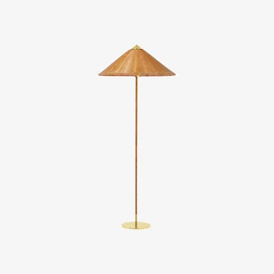 Nordic Nest Gubi 9602 floor lamp Brass-wicker willow