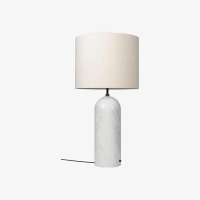 Nordic Nest Gubi Gravity XL floor lamp White marble/canvas low