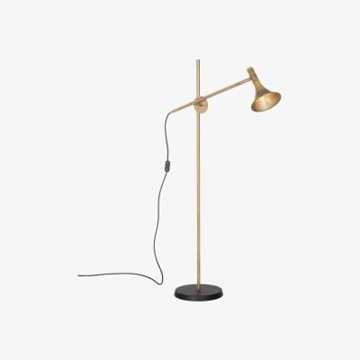 Nordic Nest Konsthantverk Megafon floor lamp Raw brass black base
