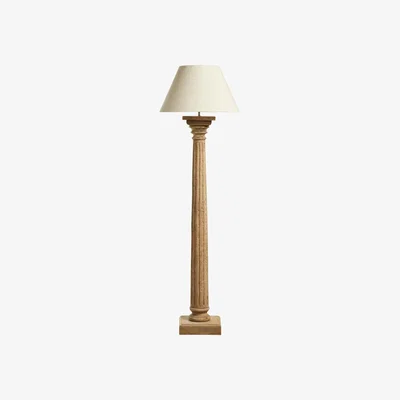 OKA OKA, Delosi Floor Lamp - Natural, Floor Lamps, Brass/Wood