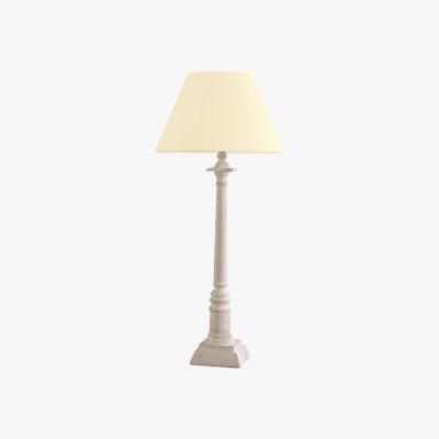 OKA Wooden Column Bedside Lamp - Cream