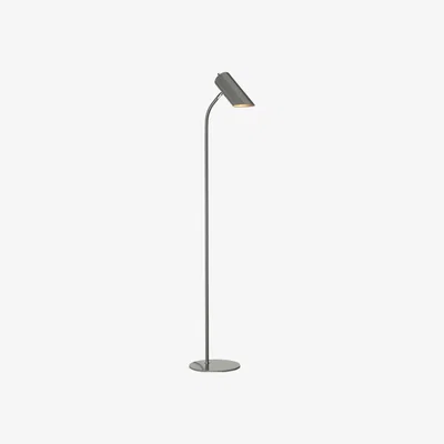 Olivia's Elstead Quinto 1 Light Floor Lamp Dark Grey Polished Nickel