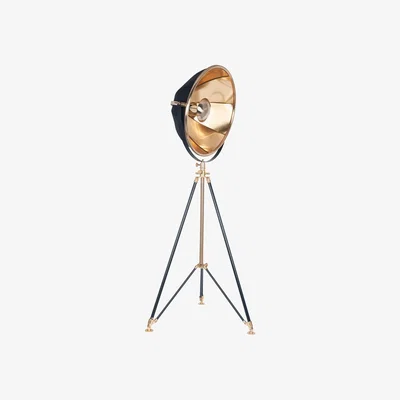 Olivia's Olivia's Krissy Metal Tripod Floor Lamp in Black and Gold