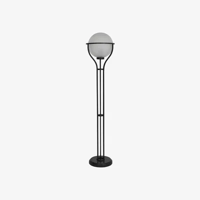 Olivia's Libra Jupiter Globe Standard Lamp Oak Wood, Frosted Glass