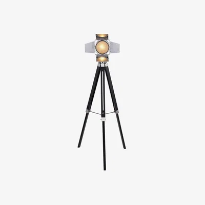 Olivia's Olivia's Stanley Tripod Floor Lamp in Silver and Black