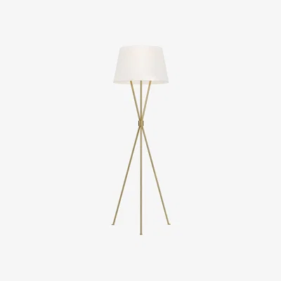 Olivia's Elstead Penny Floor Lamp Burnished Brass | Outlet