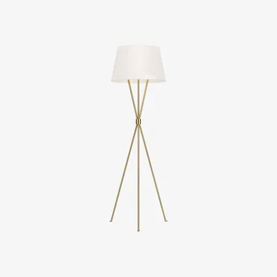 Olivia's Elstead Penny Floor Lamp Burnished Brass