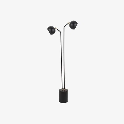 Olivia's Olivia's Equinox Metal 2 Head Floor Lamp in Black