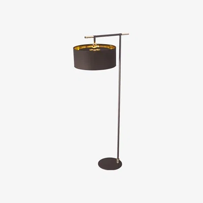Olivia's Elstead Balance 1 Light Floor Lamp Brown and Polished Brass
